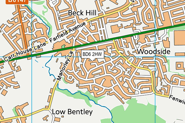 BD6 2HW map - OS VectorMap District (Ordnance Survey)