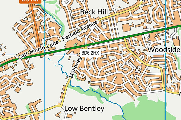 BD6 2HX map - OS VectorMap District (Ordnance Survey)