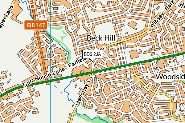 BD6 2JA map - OS VectorMap District (Ordnance Survey)