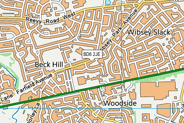 BD6 2JE map - OS VectorMap District (Ordnance Survey)