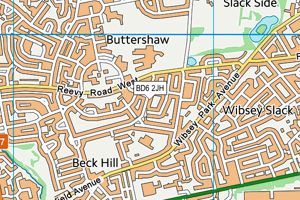BD6 2JH map - OS VectorMap District (Ordnance Survey)