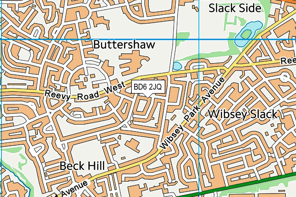 BD6 2JQ map - OS VectorMap District (Ordnance Survey)