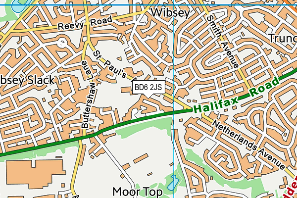 BD6 2JS map - OS VectorMap District (Ordnance Survey)