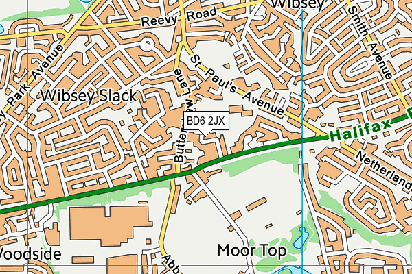 BD6 2JX map - OS VectorMap District (Ordnance Survey)