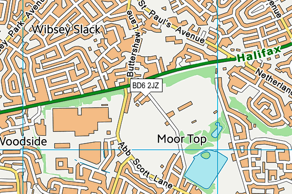 BD6 2JZ map - OS VectorMap District (Ordnance Survey)