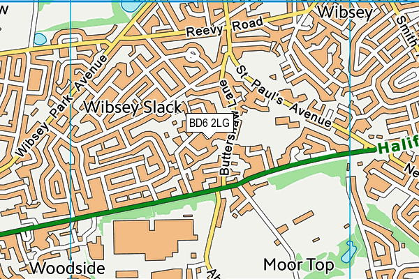 BD6 2LG map - OS VectorMap District (Ordnance Survey)