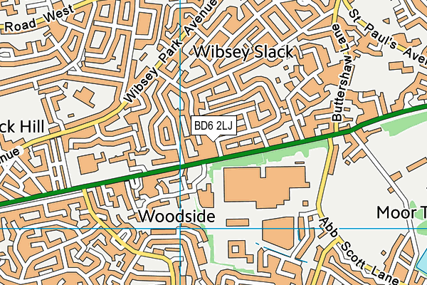 BD6 2LJ map - OS VectorMap District (Ordnance Survey)