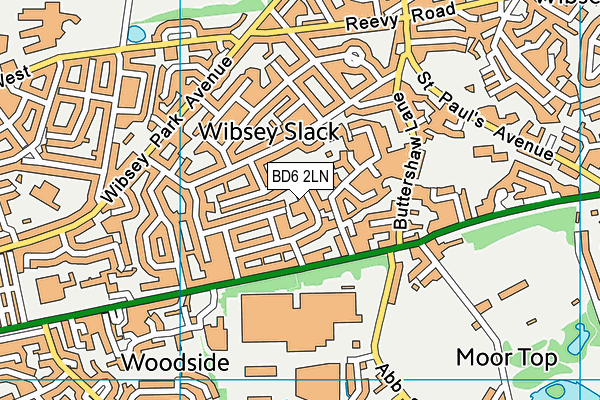 BD6 2LN map - OS VectorMap District (Ordnance Survey)