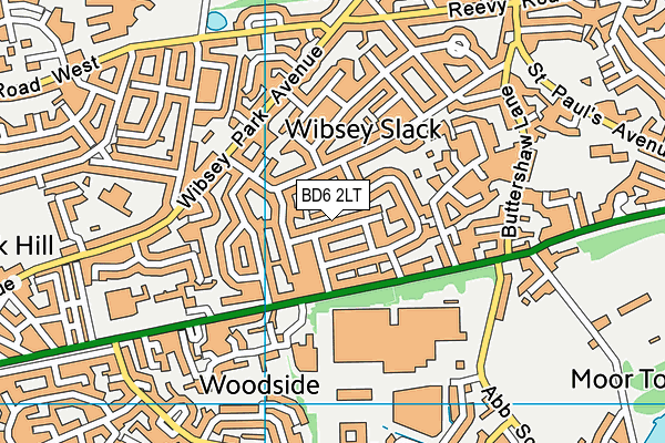 BD6 2LT map - OS VectorMap District (Ordnance Survey)