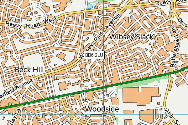 BD6 2LU map - OS VectorMap District (Ordnance Survey)