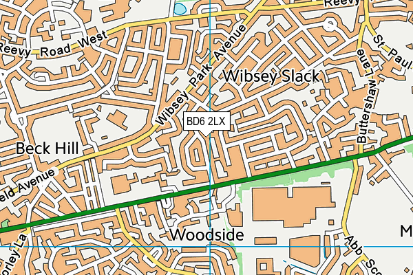 BD6 2LX map - OS VectorMap District (Ordnance Survey)