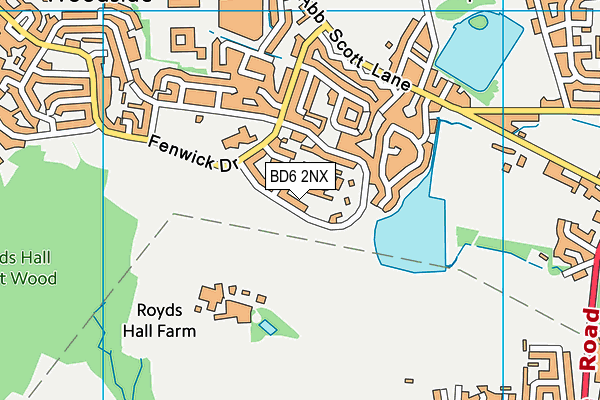 BD6 2NX map - OS VectorMap District (Ordnance Survey)