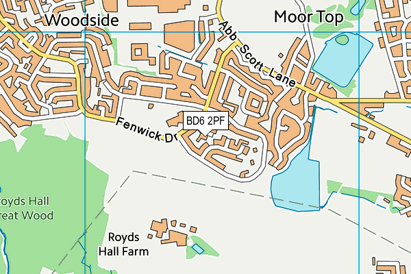 BD6 2PF map - OS VectorMap District (Ordnance Survey)