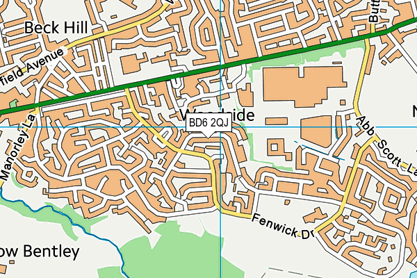BD6 2QJ map - OS VectorMap District (Ordnance Survey)