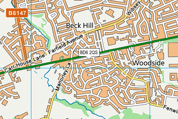 BD6 2QS map - OS VectorMap District (Ordnance Survey)