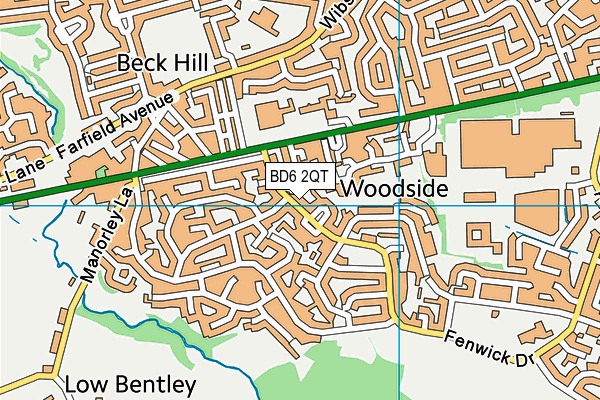 BD6 2QT map - OS VectorMap District (Ordnance Survey)