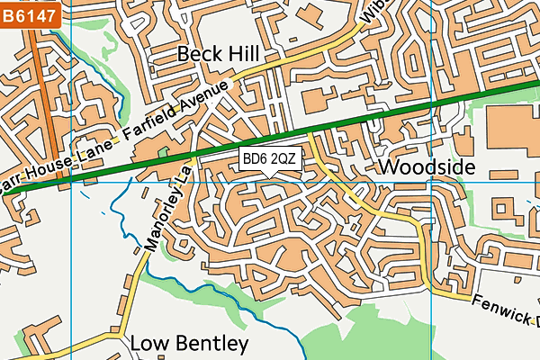 BD6 2QZ map - OS VectorMap District (Ordnance Survey)