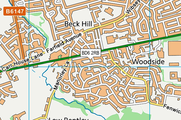 BD6 2RB map - OS VectorMap District (Ordnance Survey)