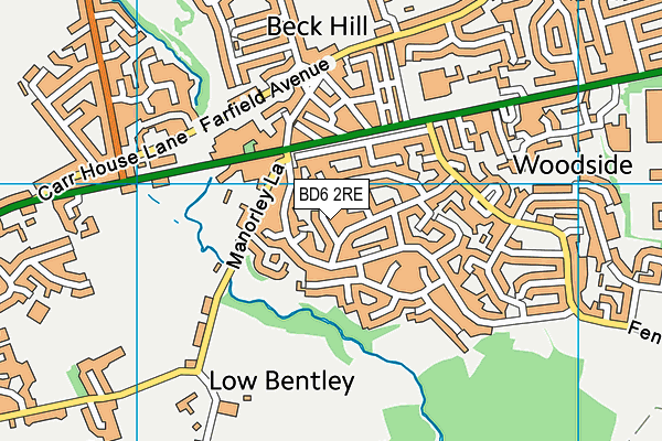 BD6 2RE map - OS VectorMap District (Ordnance Survey)