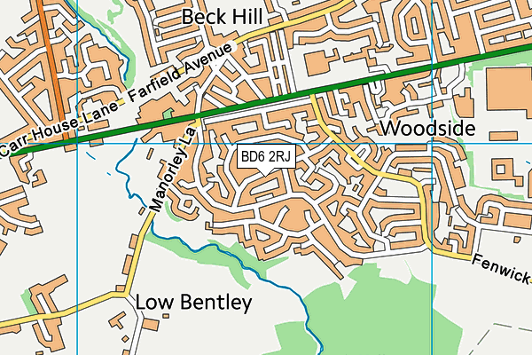 BD6 2RJ map - OS VectorMap District (Ordnance Survey)
