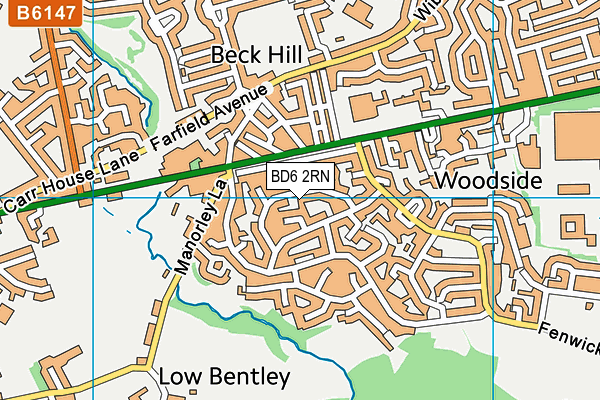 BD6 2RN map - OS VectorMap District (Ordnance Survey)