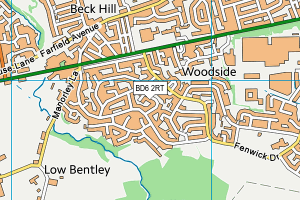 BD6 2RT map - OS VectorMap District (Ordnance Survey)