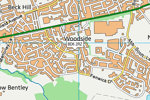 BD6 2RZ map - OS VectorMap District (Ordnance Survey)