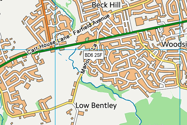 BD6 2SF map - OS VectorMap District (Ordnance Survey)