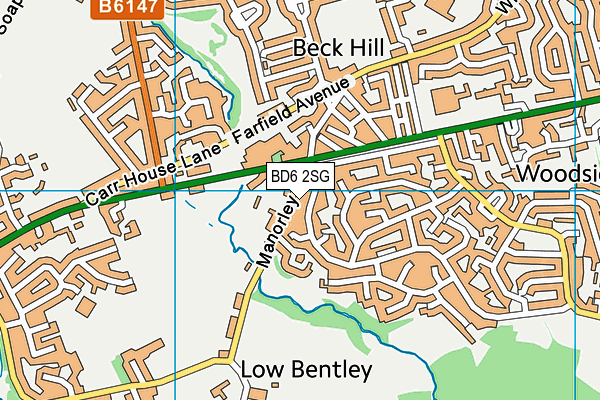 BD6 2SG map - OS VectorMap District (Ordnance Survey)