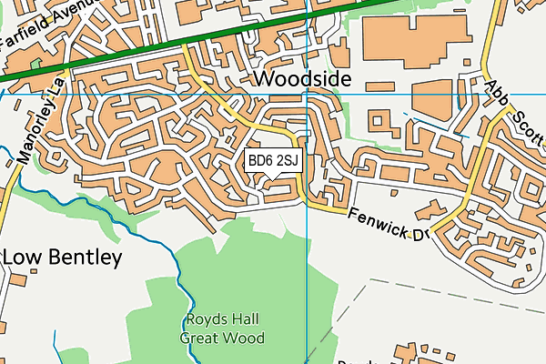 BD6 2SJ map - OS VectorMap District (Ordnance Survey)