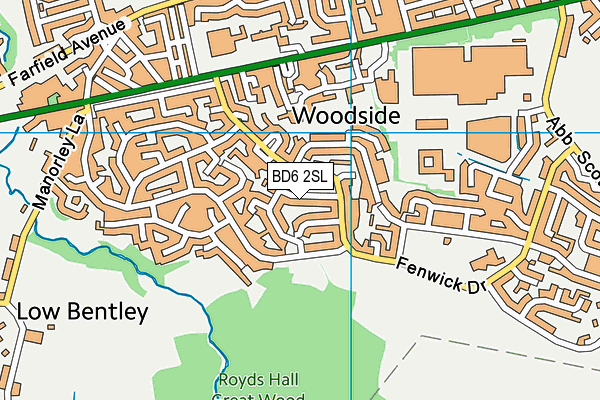 BD6 2SL map - OS VectorMap District (Ordnance Survey)