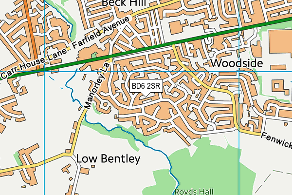 BD6 2SR map - OS VectorMap District (Ordnance Survey)