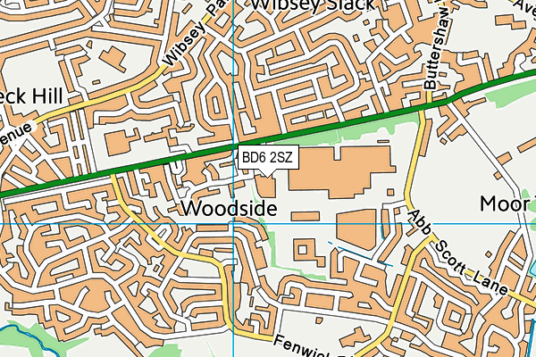 BD6 2SZ map - OS VectorMap District (Ordnance Survey)