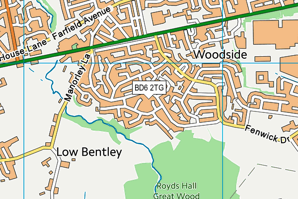 BD6 2TG map - OS VectorMap District (Ordnance Survey)