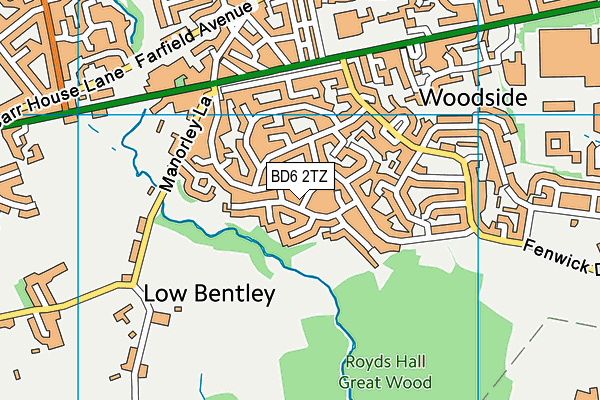 BD6 2TZ map - OS VectorMap District (Ordnance Survey)