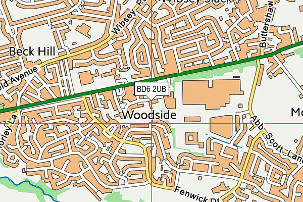 BD6 2UB map - OS VectorMap District (Ordnance Survey)