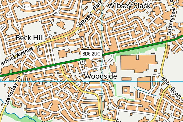 BD6 2UG map - OS VectorMap District (Ordnance Survey)