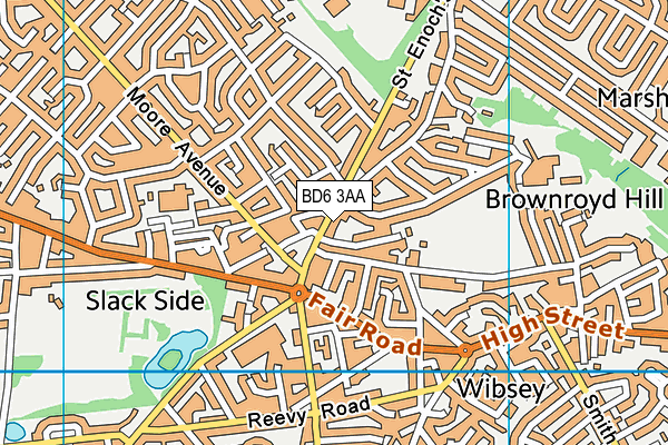 BD6 3AA map - OS VectorMap District (Ordnance Survey)