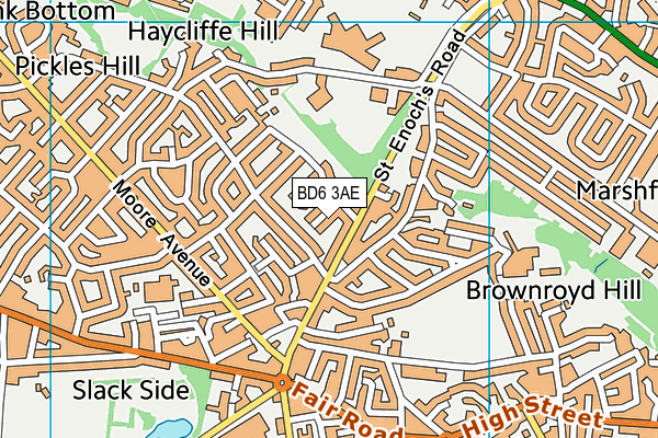 BD6 3AE map - OS VectorMap District (Ordnance Survey)