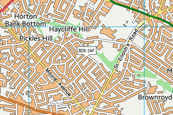 BD6 3AF map - OS VectorMap District (Ordnance Survey)