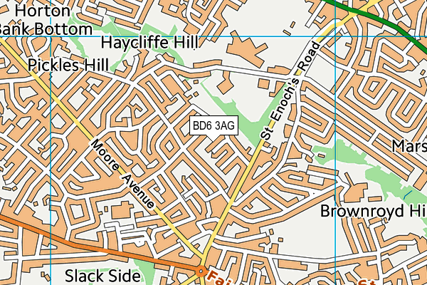 BD6 3AG map - OS VectorMap District (Ordnance Survey)
