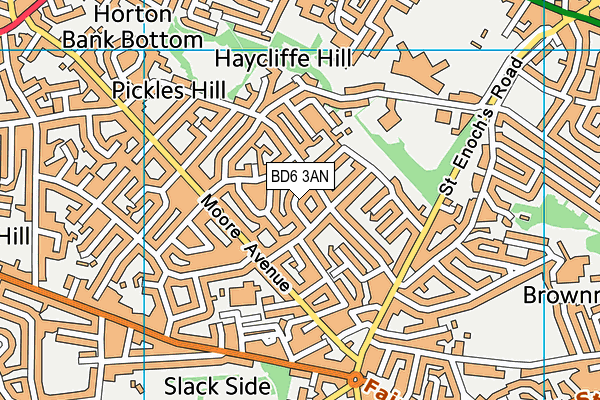 BD6 3AN map - OS VectorMap District (Ordnance Survey)