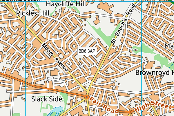 BD6 3AP map - OS VectorMap District (Ordnance Survey)