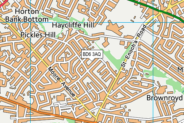 BD6 3AQ map - OS VectorMap District (Ordnance Survey)