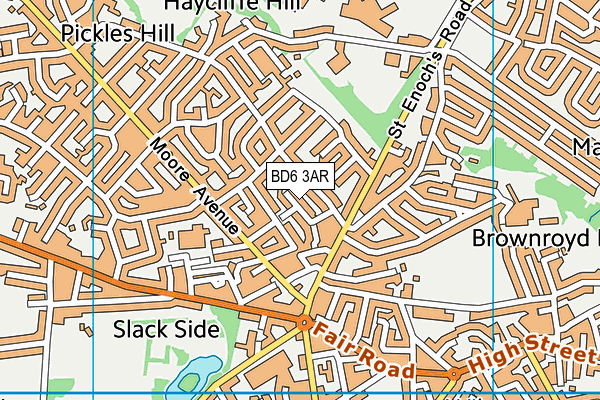 BD6 3AR map - OS VectorMap District (Ordnance Survey)