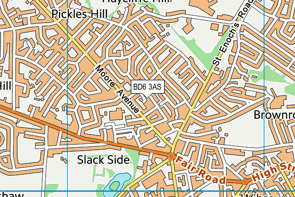 BD6 3AS map - OS VectorMap District (Ordnance Survey)