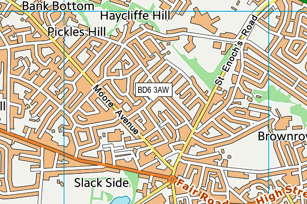 BD6 3AW map - OS VectorMap District (Ordnance Survey)