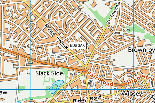 BD6 3AX map - OS VectorMap District (Ordnance Survey)