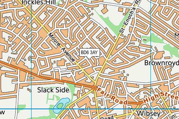 BD6 3AY map - OS VectorMap District (Ordnance Survey)