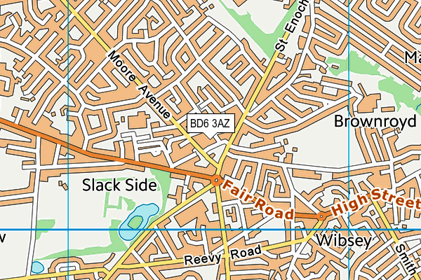 BD6 3AZ map - OS VectorMap District (Ordnance Survey)